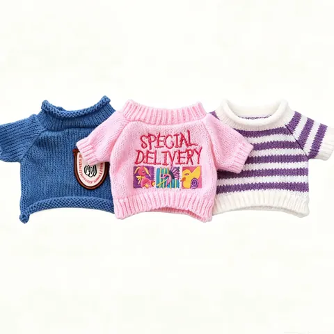 Maglione in Lana a Maglia per Animali Domestici Piccoli Gatti Cuccioli Pullover Caldo Morbido Abbigliamento Invernale Ricamato a Righe