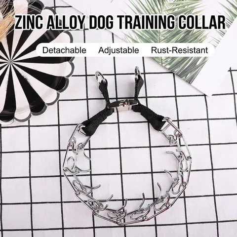 Durable Iron Dog Training Prong Collar Adjustable Metal Pinch Pet Collar With Quick Release Buckle And Rubber Tips For Behavior Correction