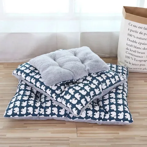 Washable Breathable All Season Thickened Linen Arctic Fleece Pet Nest Dog Bed Cat Sofa Removable Mat Warm Pet Supplies