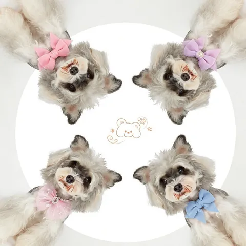 Exquisite Pet Pearl Necklace With Big Bow Rhinestone Pendant Elegant Jewelry Collar For Cats Dogs Wedding Party Dress Up Accessories