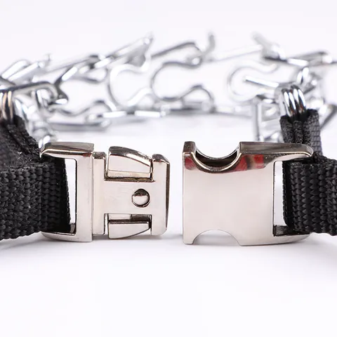 Durable Iron Dog Training Prong Collar Adjustable Metal Pinch Pet Collar With Quick Release Buckle And Rubber Tips For Behavior Correction