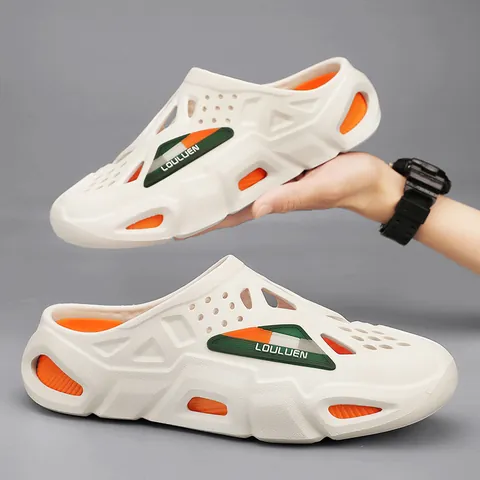 Sabots Vintage Unisexe en EVA Ajouré Respirant Semelle Épaisse Antidérapante Sandales Extérieures pour Hommes Femmes Chaussures de Plage Décontractées