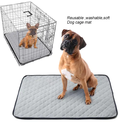 Washable Reusable Dog Pee Pad Absorbent Pet Training Mat Waterproof Anti Slip Cage Liner For Dogs Cats Sofa Car Brushed Fabric Grey
