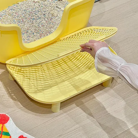 Double Layer Cat Litter Mat Large Sand Control Pedal Elevated Splash Proof Sieve Pad Easy Clean Detachable PP Sieve Plate For Cat