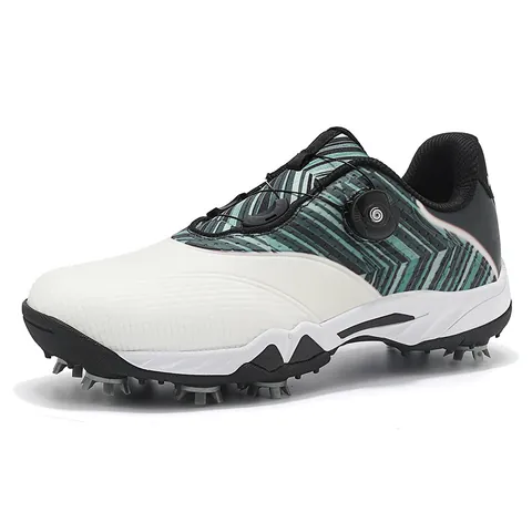 Chaussures de Golf Professionnelles pour Hommes Femmes Boucle Rotative Antidérapante Camouflage Chaussures d'Entraînement Imperméable TPU Respirant Sport Extérieur