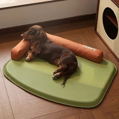 Waterproof Removable Washable Pet Bed Dog Sleeping Mat L-Shaped Bolster Cooling Sofa For Small Medium Large Dogs Cats Indoor Home Use