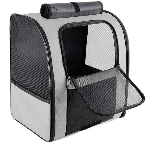Large Capacity Foldable Pet Carrier Backpack Breathable Mesh Cat Dog Travel Bag Portable Outdoor Car Safe Double Shoulder Bag