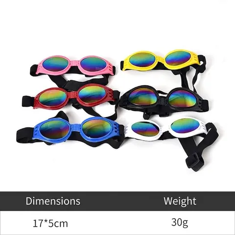 Foldable Pet Sunglasses For Medium Large Dogs Colorful Lenses Windproof UV Protection Dog Goggles With Adjustable Strap Accessories