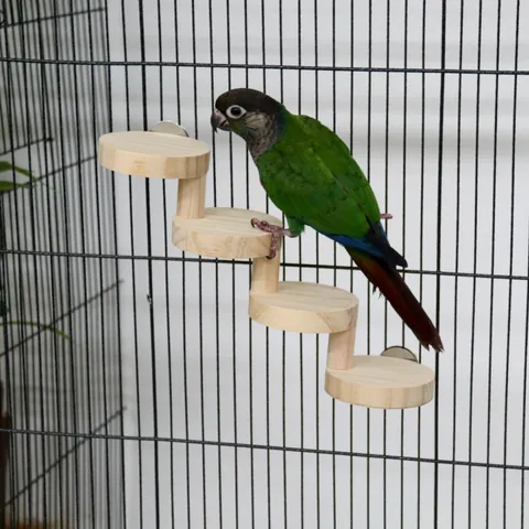 Natuurlijk Massief Houten Vogel Klimladder Wenteltrap Zitstok Voor Papegaaien Hamsters Kauwspeelgoed Kooi Decoratie