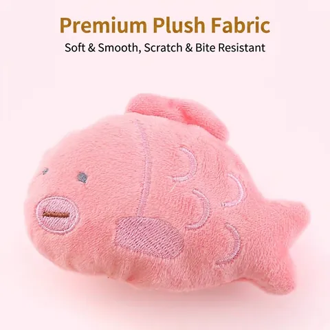 Ocean Creature Catnip Plush Toy For Cats Manta Ray Clownfish Shark Crinkle Paper Interactive Teething Soft Stuffed Pet Toy