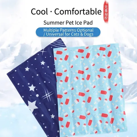 Haustier Kühlmatte Für Den Sommer Gel Kühlpad Wasserdicht Druckfest Kühldecke Für Hunde Katzen Stern Eis Am Stiel Druck