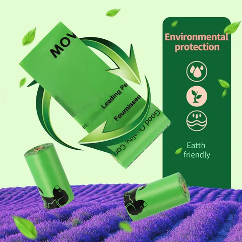 Bolsas De Caca Para Perros Biodegradables Engrosadas Con Aroma A Lavanda HDPE EPI Bolsas De Desechos De Mascotas Portátiles