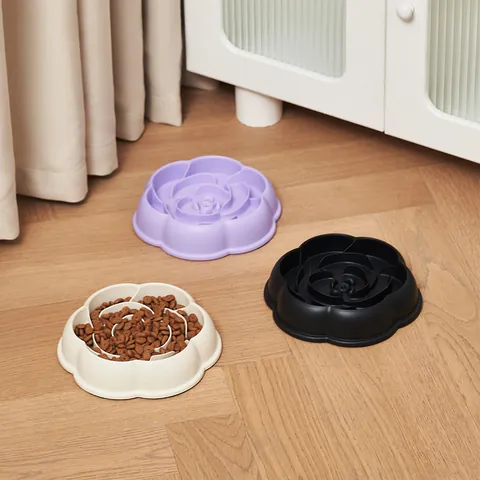 PP Anti Choking Pet Slow Feeder Bowl For Dogs And Cats Flower Record Player Hotdog Maze Healthy Eating Non Slip Pet Dish