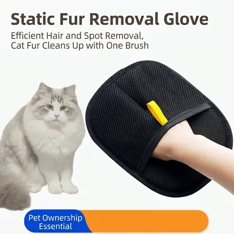 Guanto per la Rimozione Elettrostatica dei Peli di Animali Spazzola per la Pulizia su Entrambi i Lati per Gatti Cani Divano