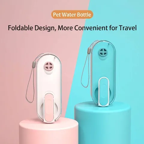 Draagbare Huisdier Hond Waterfles Opvouwbaar Lekvrij Buiten Reizen Drinkdispenser Met Hangtouw Polypropyleen Hond Kat Voerbak