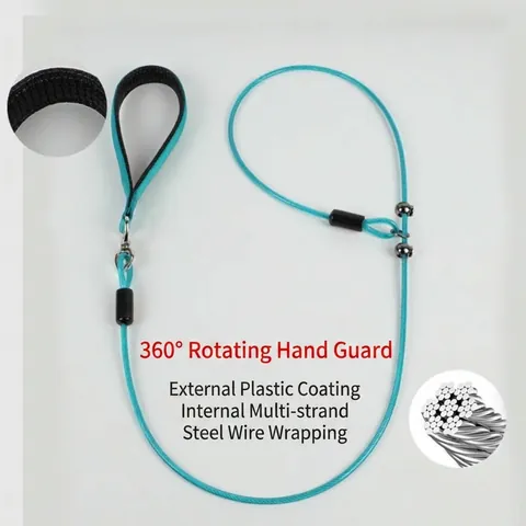 Heavy Duty Stainless Steel Wire Core Dog Leash PVC Coated Anti Bite Slip Lead Slip Chain For Small Medium Large Dogs Outdoor Pet Traction Rope