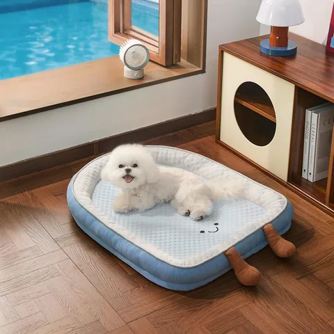 Summer Cooling Pet Bed Ice Pad For Dogs And Cats Washable Soft Pet Sleeping Mat Breathable Sofa Nest Ice Cream Design Indoor