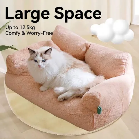 Winter Warm Pet Sofa Bed Washable Four Seasons Universal Cat Dog Bed Large Size Puppy Couch Breathable Long Plush Pet Nest