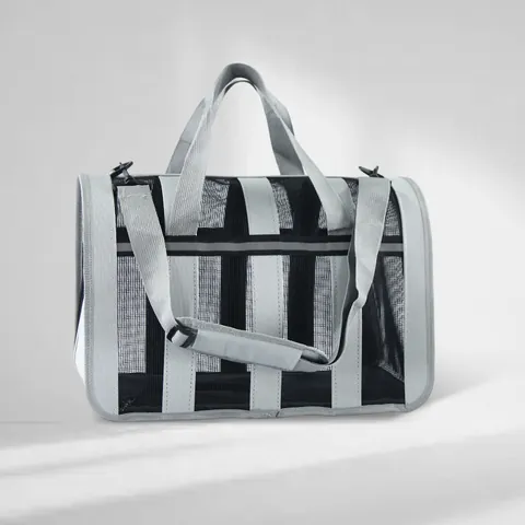 Bolsa de Transporte para Mascotas Grande Transpirable Plegable Tela Oxford Gato Perro Bolsa de Viaje Bandolera Con Ventana de Malla