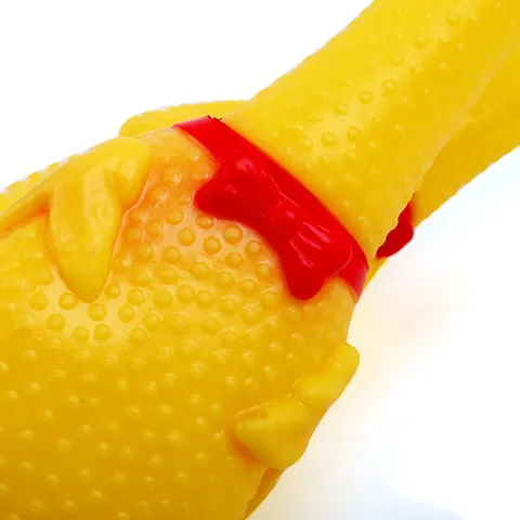 Funny Screaming Chicken Dog Toy Durable Yellow Vinyl Squeaky Toy For Large Medium Small Pet Dogs Training Boredom Relief