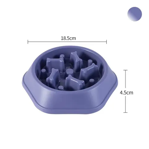 Bone Shape Slow Feeder Dog Bowl Anti-Gulping Pet Puzzle Feeder Non-Slip Plastic Healthy Eating Bowl For Small Medium Dogs Cats