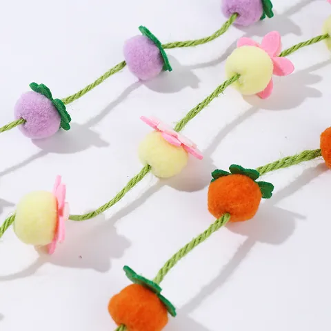 Plumero Biónico Para Gatos Palo De Madera Bola De Fruta De Fieltro Peluche Con Cascabel Para Juego Interactivo Resistente