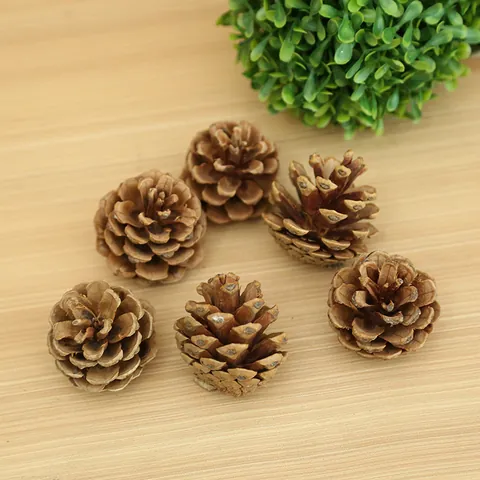 Natural Wooden Pine Cones Christmas Tree Hanging Ornaments Rustic Pinecone For Photography Props Home Party Decoration