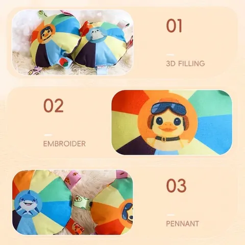 Pet Dog Squeaky Plush Frisbee Toy For Puppy Teeth Cleaning Interactive Training Cartoon Animal Shape Colorful Dog Toy
