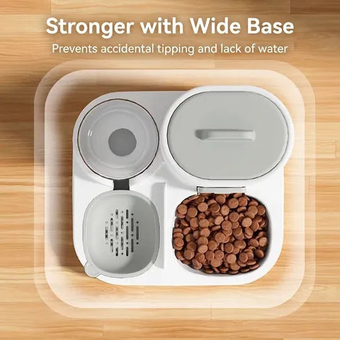 Automatic 2-In-1 Pet Feeder And Water Dispenser Integrated Gravity Food Station Siphon Waterer For Cats Dogs Daily Use PP PET Feeding Station