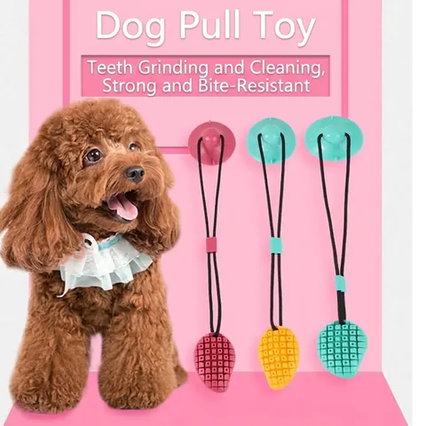 Mango Shaped Dog Suction Cup Pull Toy TPR Durable Molar Teeth Cleaning Chew Toy Interactive Tug Of War Training Supplies For Dogs