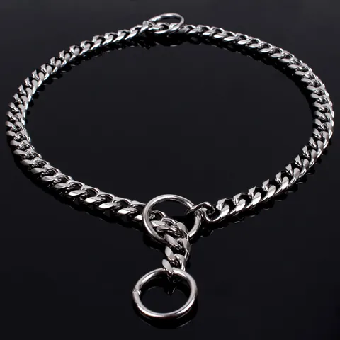 Stainless Steel Dog Training Collar No Pull P-Chain Seamless Welding Polished Heavy Duty Choke Chain For Medium Large Dogs