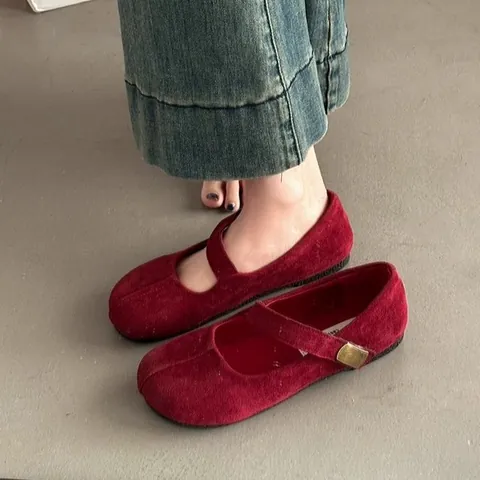 Merceditas con Estampado de Leopardo para Mujer Vintage Francés Punta Cuadrada Tacón de Bloque Zapatos Planos Retro Hebilla