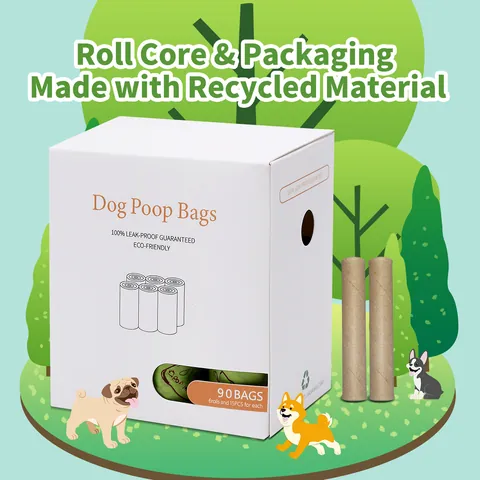 Eco Friendly Dog Poop Bags Leak Proof Pet Waste Bags With Dispenser Degradable EPI HDPE Outdoor Puppy Cleaning Supplies