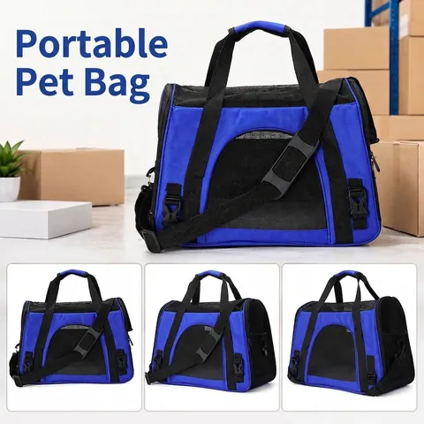 Foldable Pet Carrier Bag Oxford Cloth Breathable Mesh For Cats Small Dogs Portable Travel Shoulder Bag Outdoor Pet Handbag