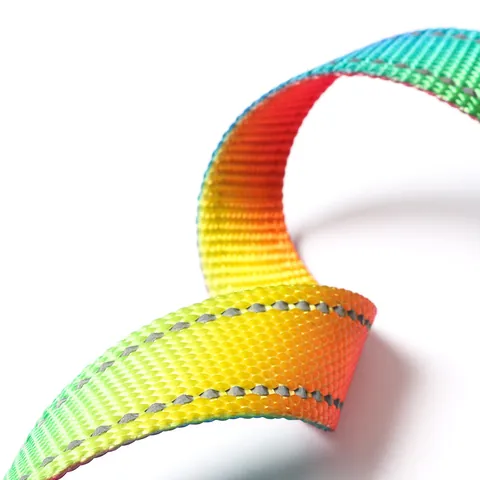 Rainbow Reflective Pet Dog Harness Leash Collar Set Adjustable Nylon Braided Strap For Small Medium Dogs Walking Outdoor Accessory