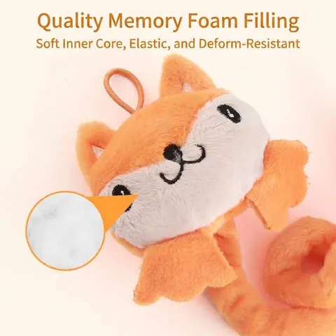 Plush Cat Toy Cartoon Animal Crinkle Paper Interactive Kitten Teaser Spring Spiral Tail Embroidered Soft Chew Toy For Indoor Cats