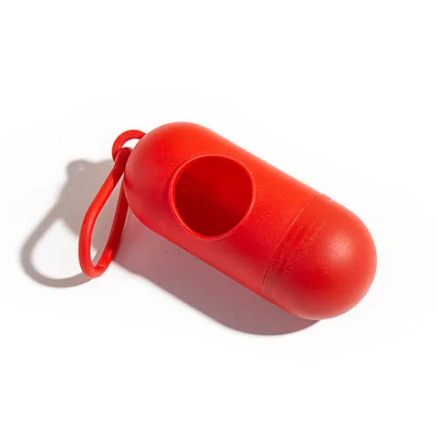 Portable Pill Shaped Pet Waste Bag Dispenser Capsule Dog Poop Bag Holder With Carrying Hook Lightweight Plastic Cleaning Tool