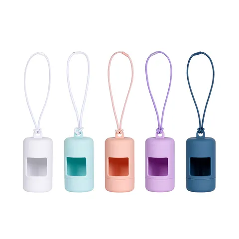 Portable Silicone Pet Waste Bag Dispenser Outdoor Dog Poop Bag Holder Case With Hanging Strap For Leash Walking Accessories
