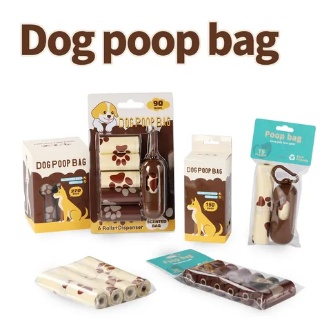 Eco-Friendly Scented Dog Poop Bags Recycled HDPE Leakproof Waste Bags With Paw Print Pattern For Outdoor Pet Cleanup
