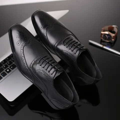 Herren Klassische Brogue Oxford Business Schuhe Kunstleder Schnürer Formelle Lederschuhe Für Büro Hochzeit Freizeit Party