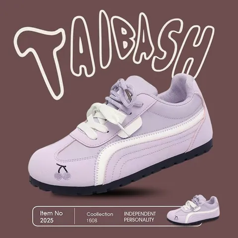 Sneaker German Trainer da Donna Stile Coreano in Microfibra Pelle PU Scarpe Casual alla Moda Con Ricamo di Frutta