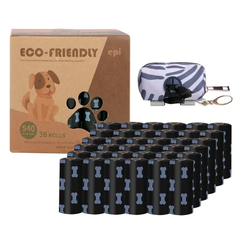 Sacs à Déjections Biodégradables pour Animaux Domestiques Sacs à Crottes de Chien Écologiques avec Distributeur et Clip
