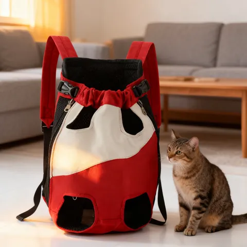 Haustier Rucksack Katze Hund Reisetasche Canvas Atmungsaktiv Klein Mittel Haustier Brust Rucksack Vier Beine Draußen Wandern