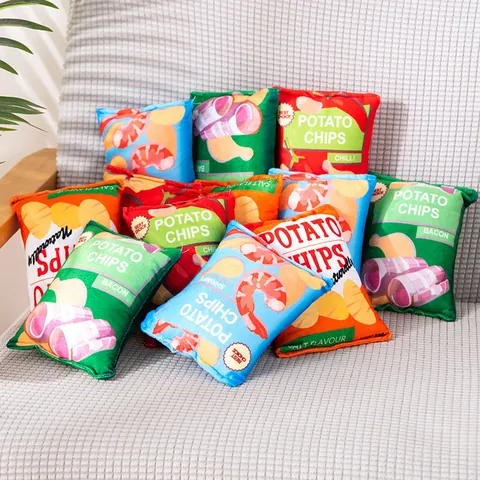Simulation Potato Chips Dog Squeaky Toy Soft Plush Pet Interactive Toy With Crinkle Paper For Small Medium Dogs Puppies Training Play