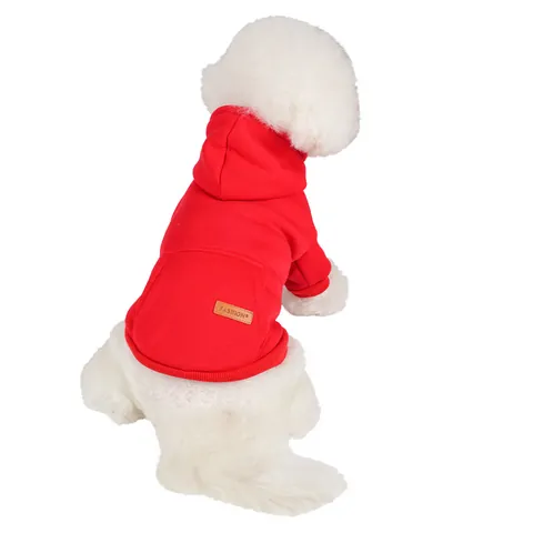 Pet Dog Hoodie Fleece Warm Autumn Winter Hooded Clothes For Small Medium Dogs Bichon Teddy Fashion Puppy Coat