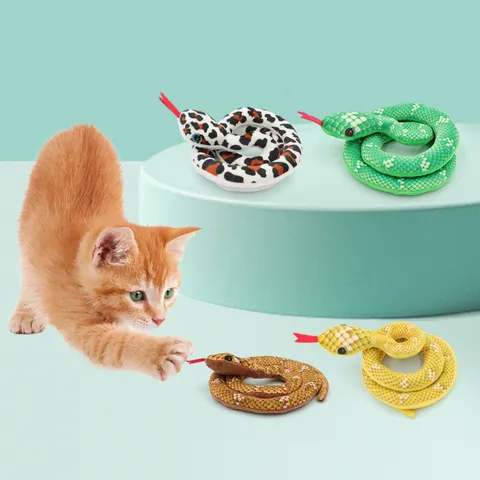 Simulation Schlange Katze Plüschtier Mit Katzenminze Und Knisterpapier Interaktives Ton Kauspielzeug Für Katzen Täglicher Stressabbau