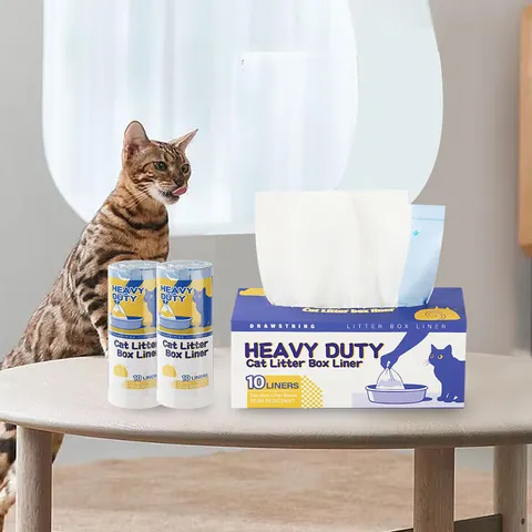 Heavy Duty Drawstring Cat Litter Box Liners Thickened Disposable Large Capacity Trash Bags For Cat Litter Trays Pet Cleaning