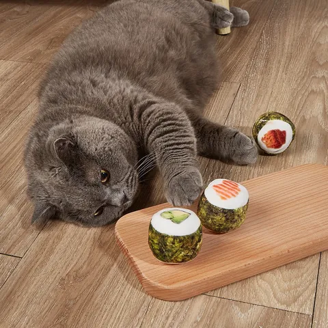 3D Sushi Catnip Toy Realistic Food Simulation Plush Kitten Teaser Durable Bite Resistant Interactive Chew Toy For Pet Cats