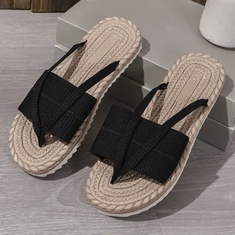 2024 Neue Damen Sommer Flip-Flops Lässige Wildleder Leichte Verschleißfeste Strand Sandalen Urlaub Rutschfeste Gummisohle Hausschuhe
