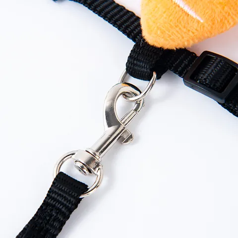 Adjustable Rabbit Harness Leash Set Cute Carrot Decor Escape Proof Polyester Strap For Dwarf Rabbits Small Animal Walking Outdoor Accessories